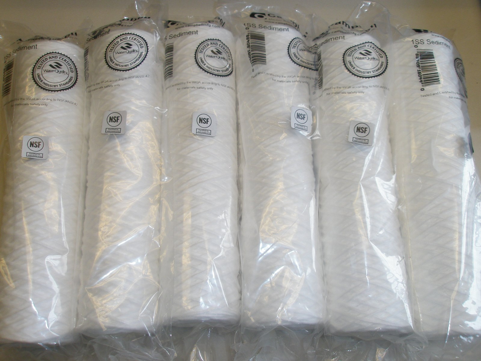1SS Campbell Mfg Water Filters 5 Micron Sediment Cartridges 6pk Authentic USA