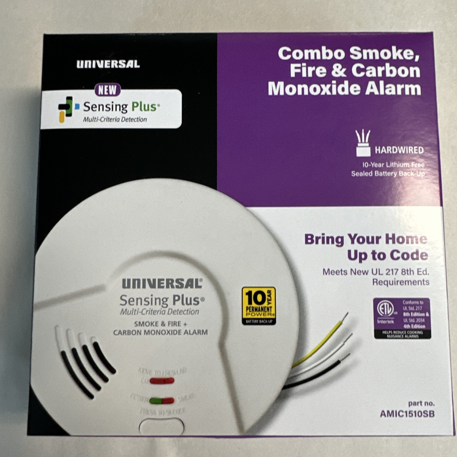 USI Sensing Plus AMIC1510SB Multi Criteria Hardwired Combo Smoke, Fire & Carbon