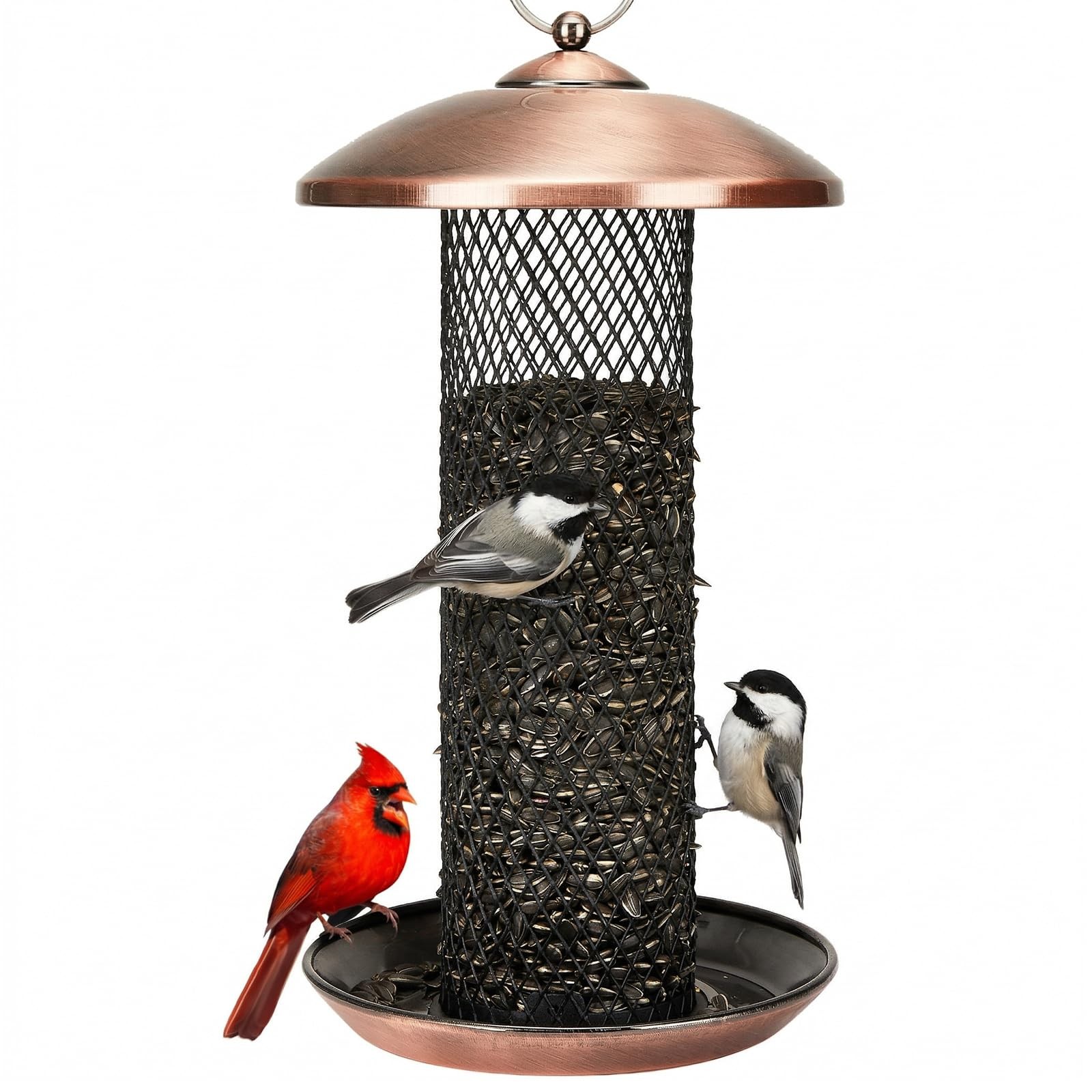 Kingsyard Mesh Tube Bird Feeders for Outdoors Hanging, All Antique Copper