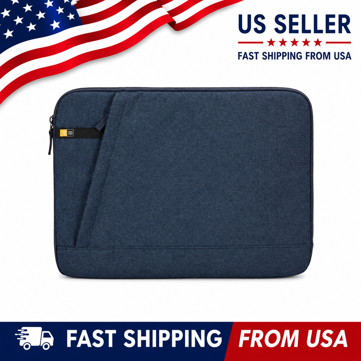 Case Logic Huxton 15.6" Laptop Sleeve Protective Case w/ Accessory Pocket - Blue