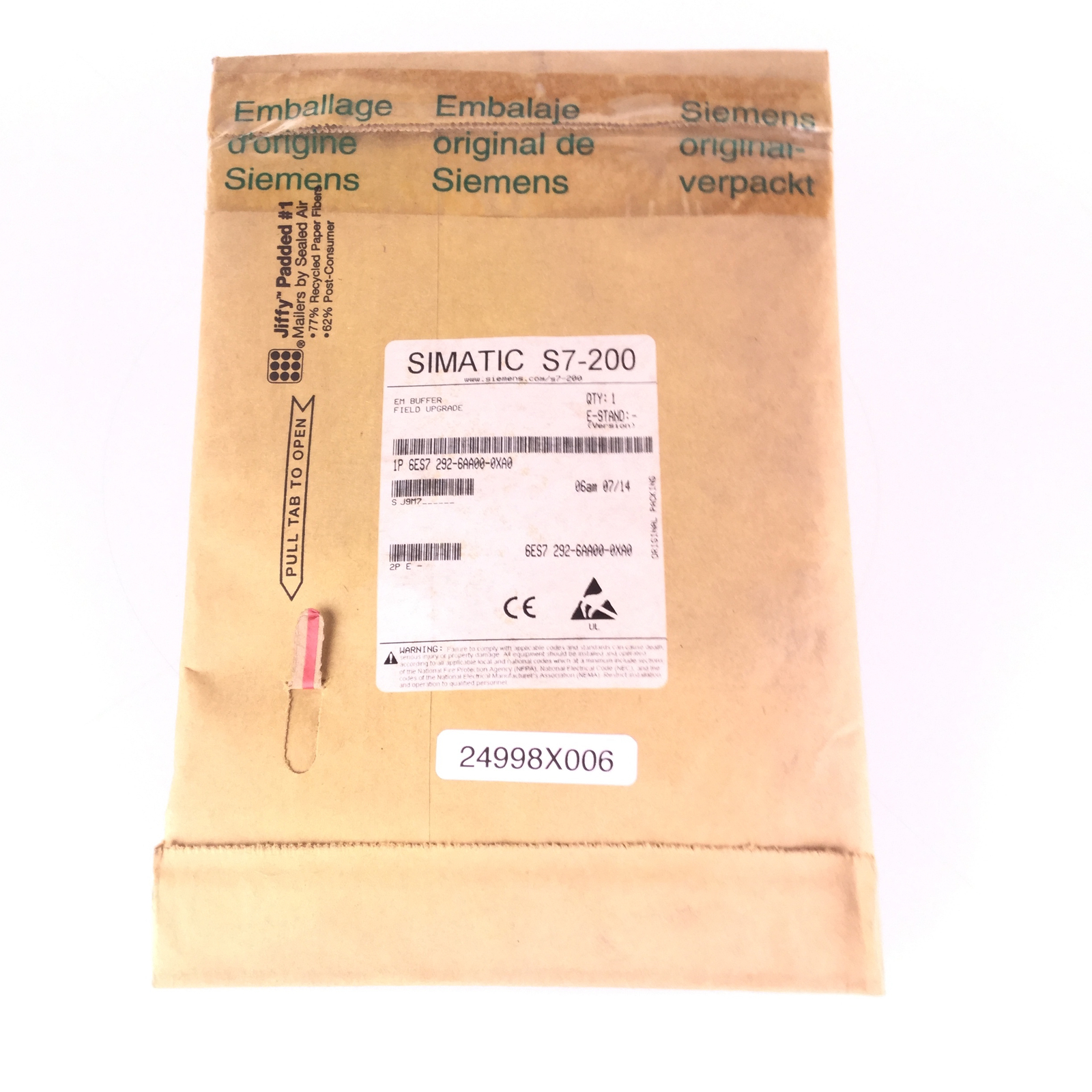 Siemens 6ES7292-6AA00-0XA0 EM Buffer Field upgrade New NFP Sealed