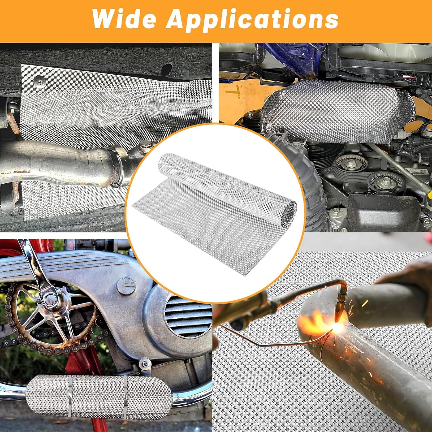 Exhaust Heat Shield Auto Embossed Aluminum Heat Shield Muffler Exhaust Wrap