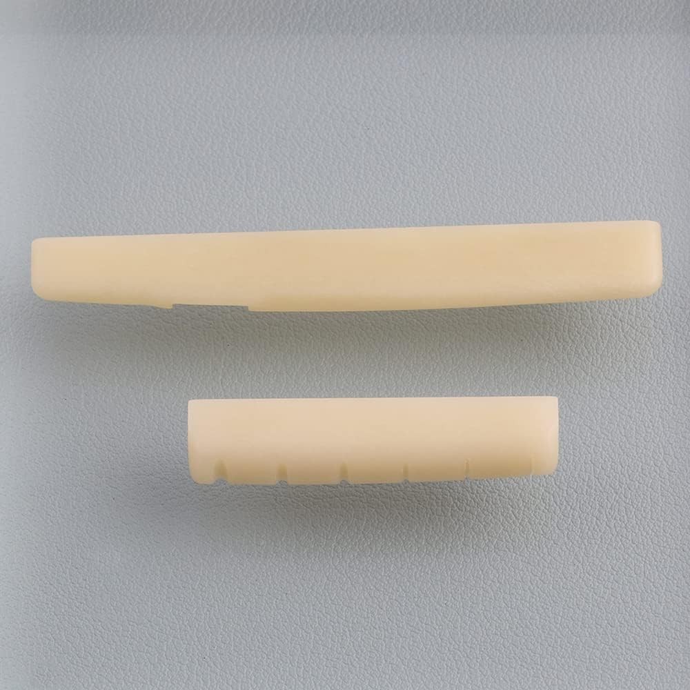 Unbleached Acoustic Guitar Bone Nut & Saddle Set Compatible with YMH FG