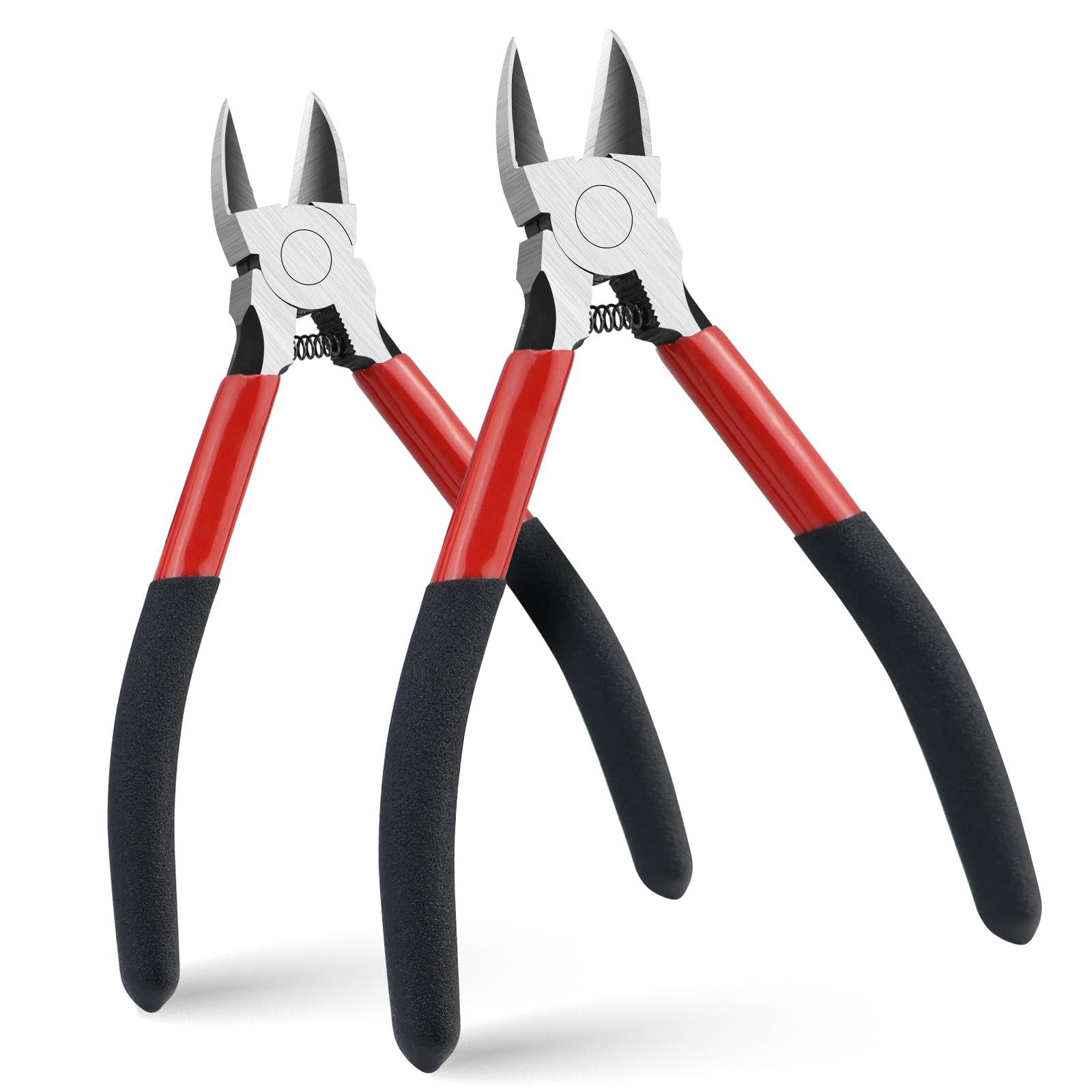 2PCS Heavy Duty Wire Cutters Set, 5 inch & 6 inch Electrical Diagonal Cutting...