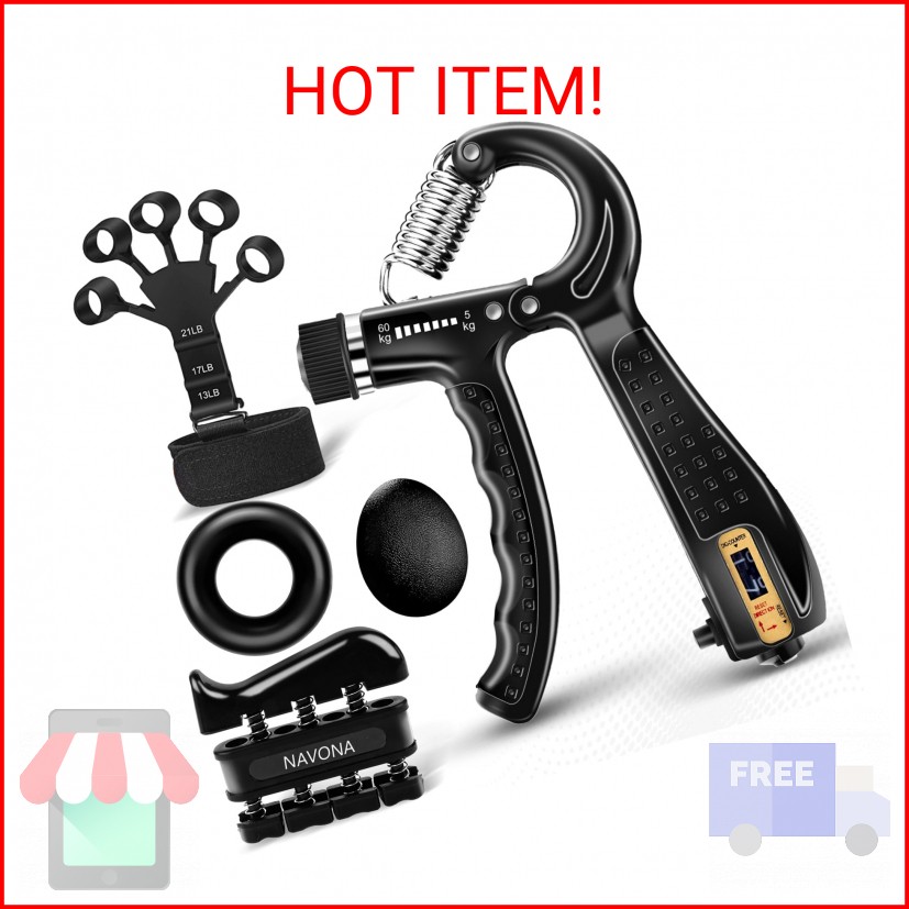 5 PCS Grip Strength Trainer Kit, Hand Gripper Strengthener, Forearm Strengthener