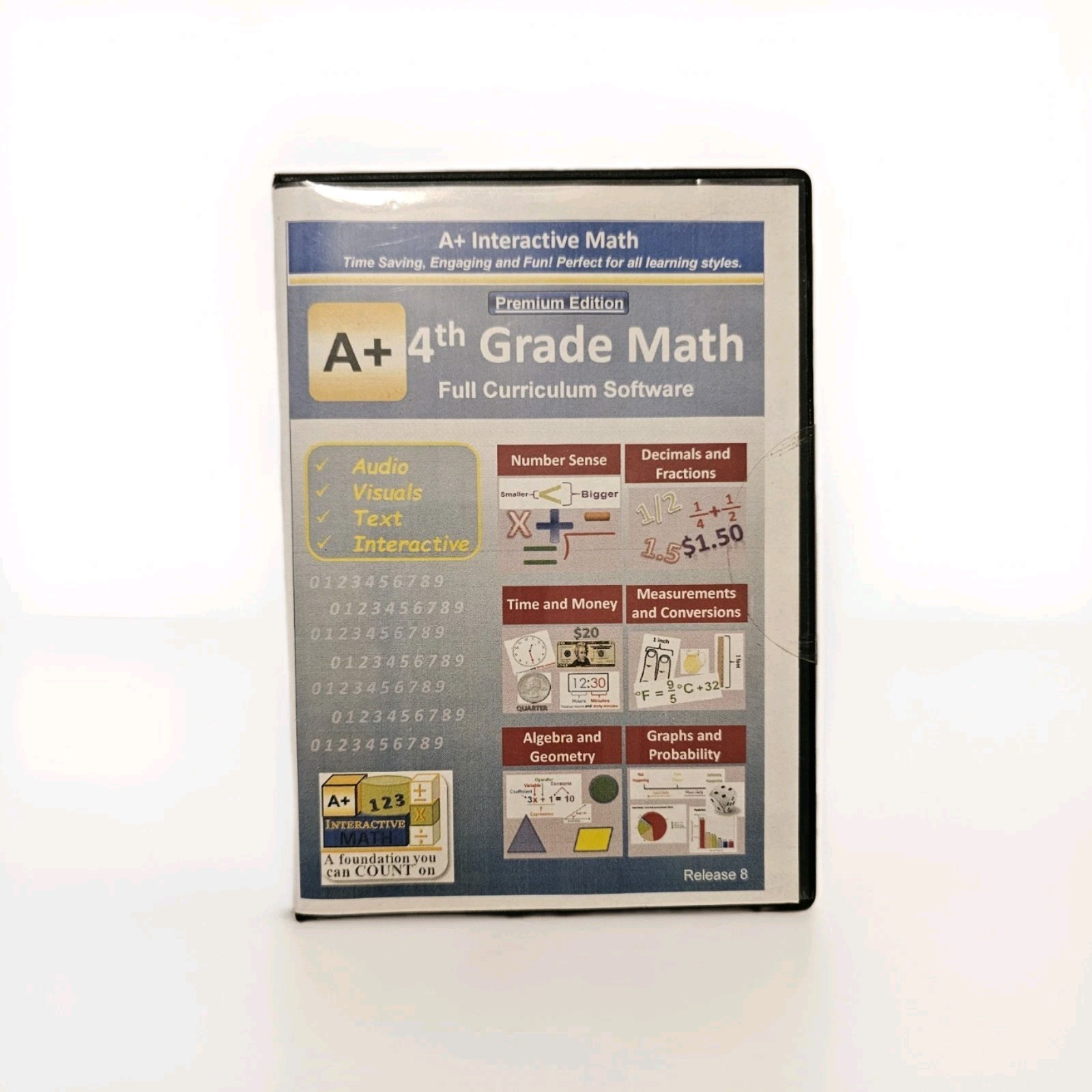 A+ Interactive Math 4th Grade Math Full Curriculum Software Release 8 SEALED
