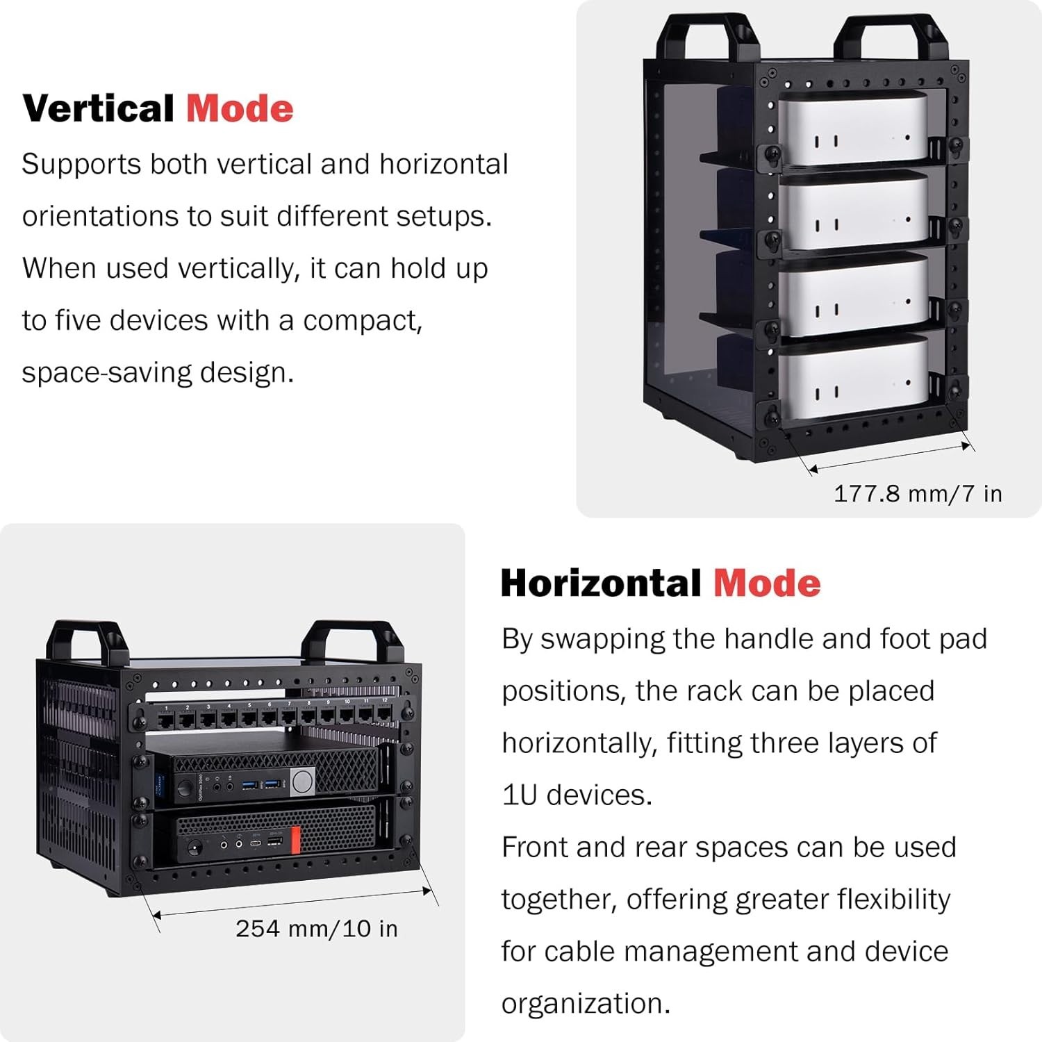 DeskPi RackMate TT Mini Server Cabinet for Mini PC, Network, Servers, Audio, ...