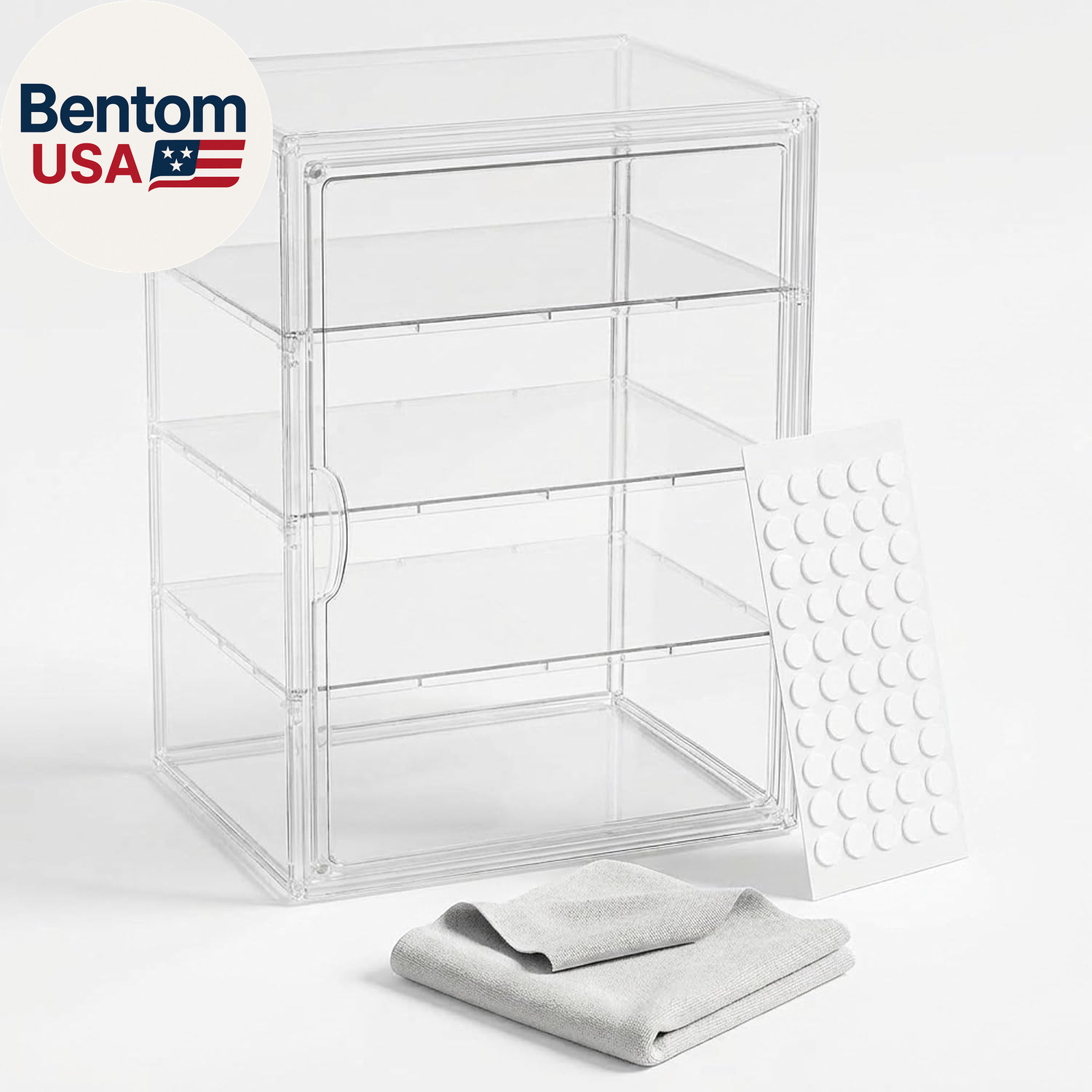Clear Acrylic Display Case for Figures, Acrylic Boxes for Display, Stackable Dis