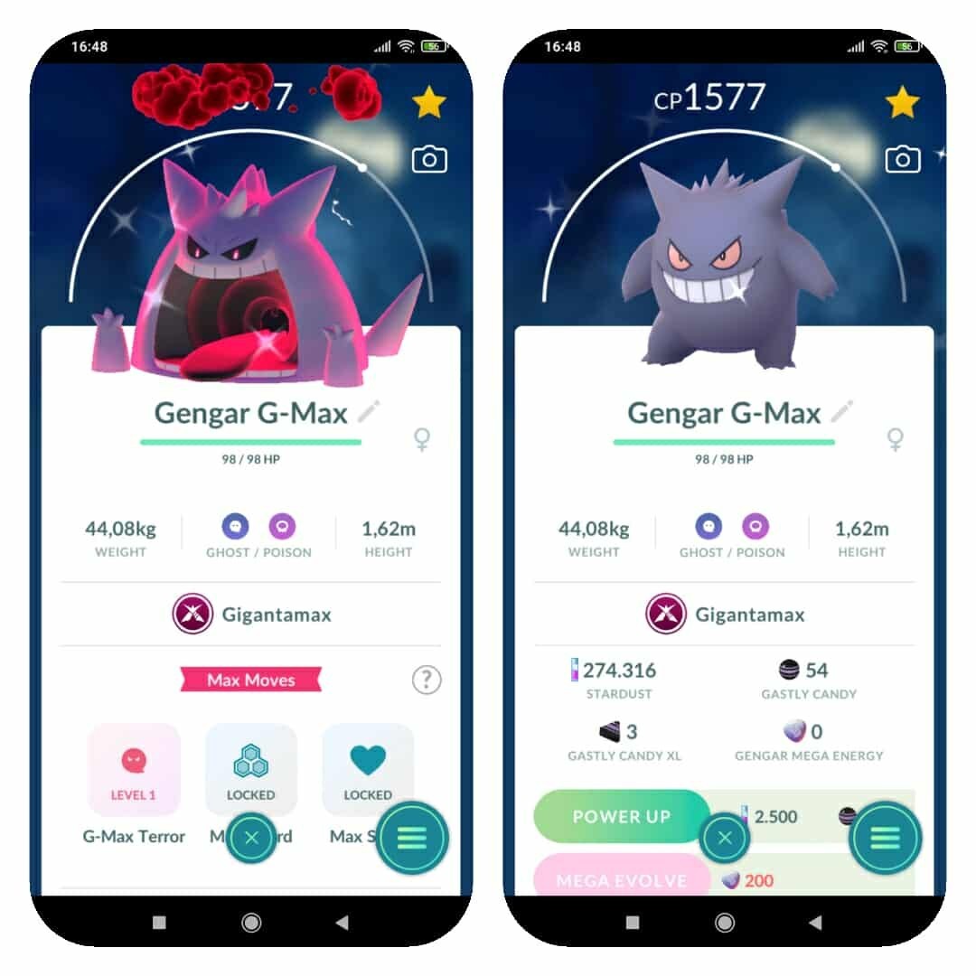 Pokemon Shiny Gigantamax Gengar - Tr'ade 20k  stardust or P.T.C mini