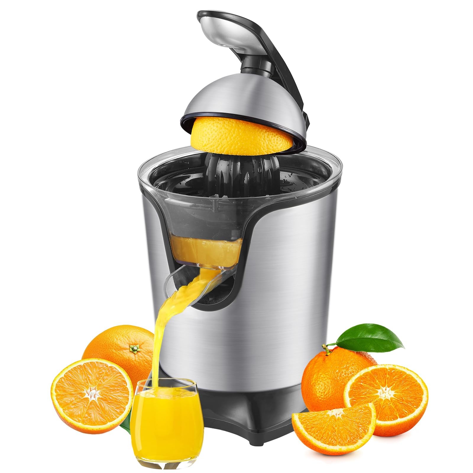 Citrus Juicer, Orange Juicer Machine, Stainless Steel Hands Free Lime Grapefr...