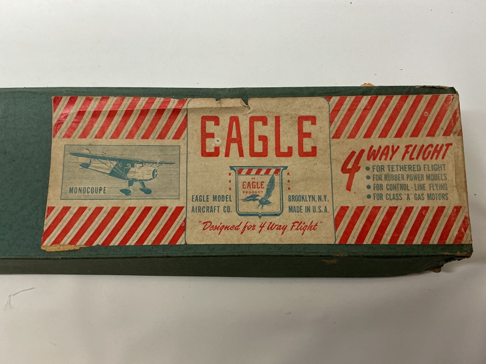 MONOCOUPE - Eagle Model Aircraft 1940’s - 40” span - 4 Way - Rubber or Gas *