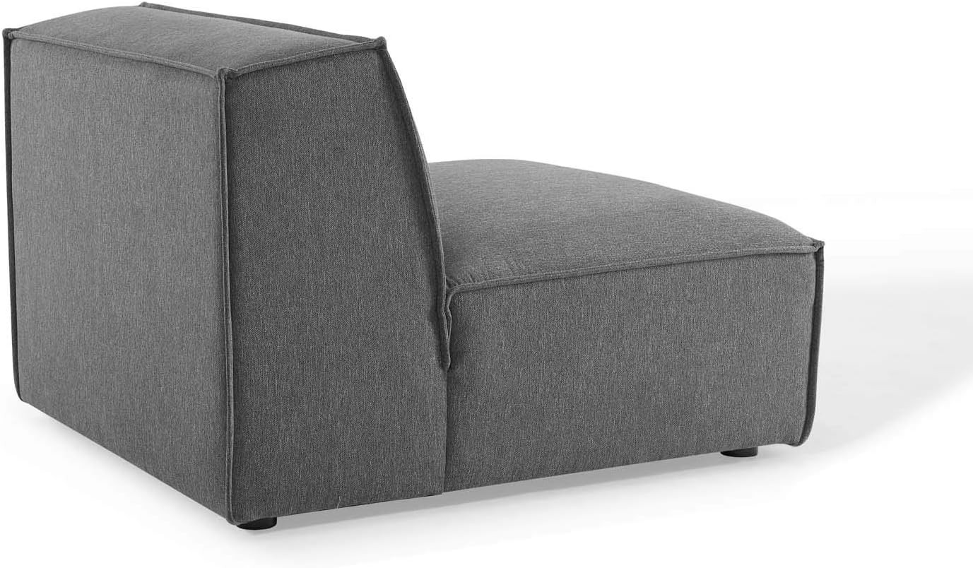 EEI-3872-CHA Restore Sectional Sofa Armless Chair, Charcoal