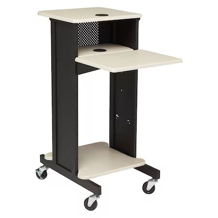Oklahoma Sound Prc200 Media Cart, 40.5 In H, Black; Ivory