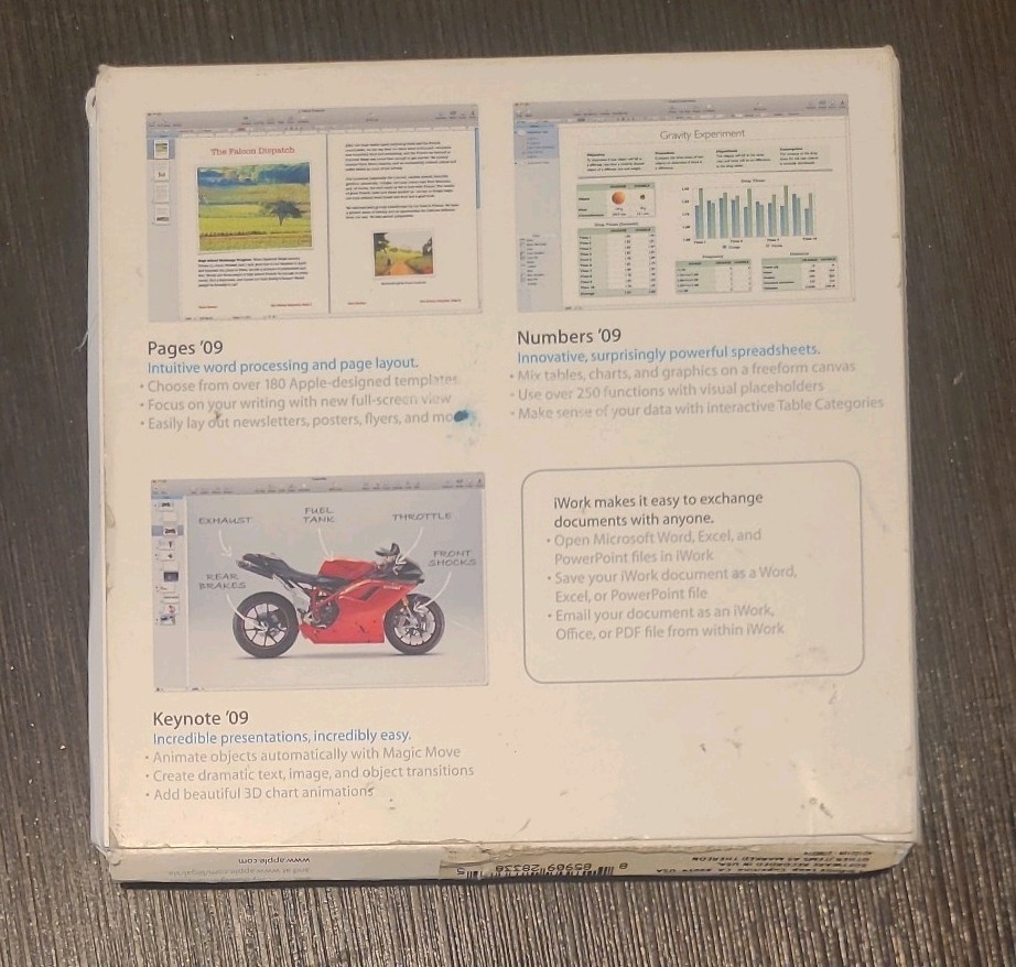 Apple iWork '09 (Retail) - Full Version for Mac MB942Z/A New