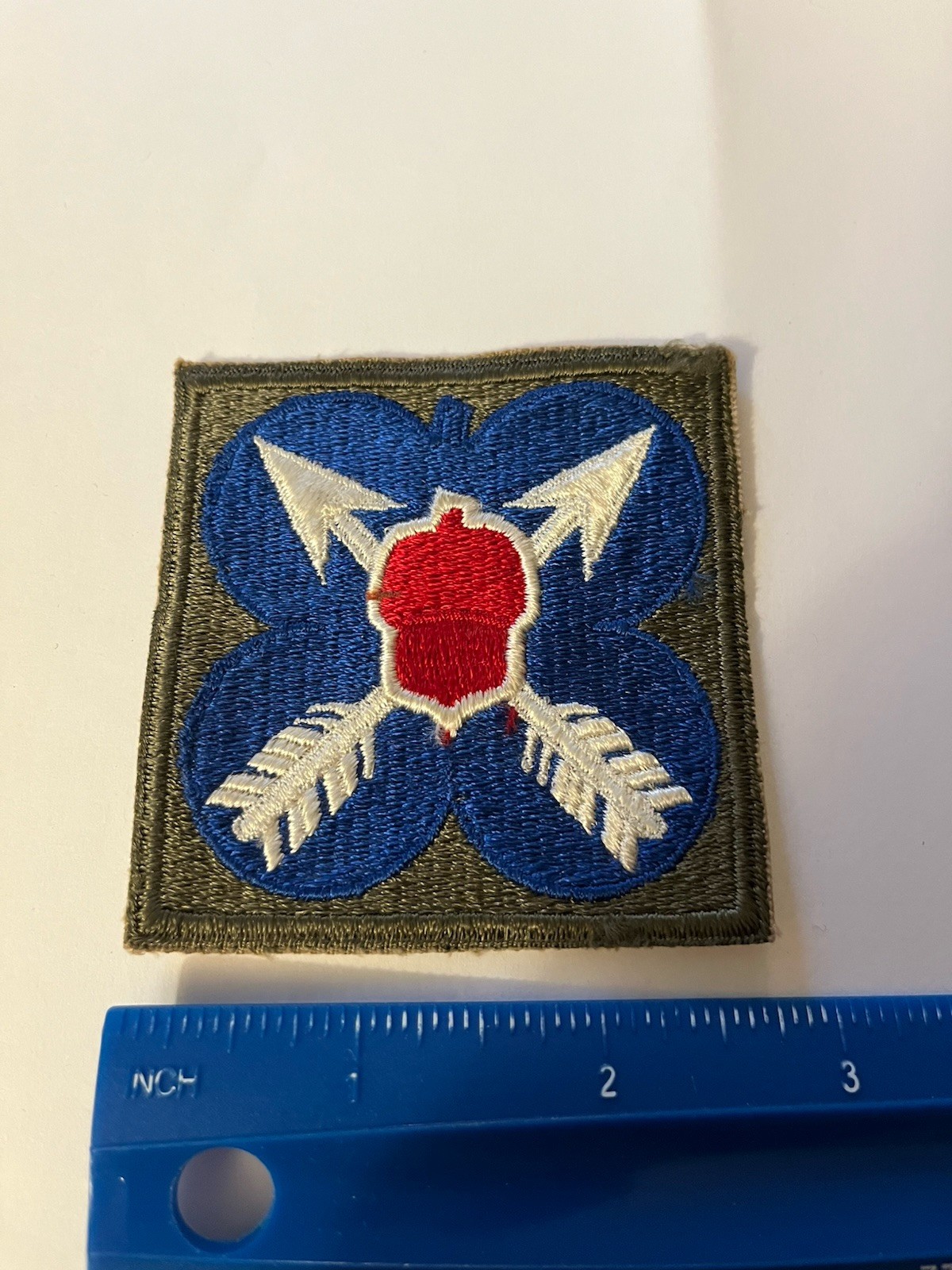 WWII US Army 21st Corps Patch Acorn Arrows Clover INV12870
