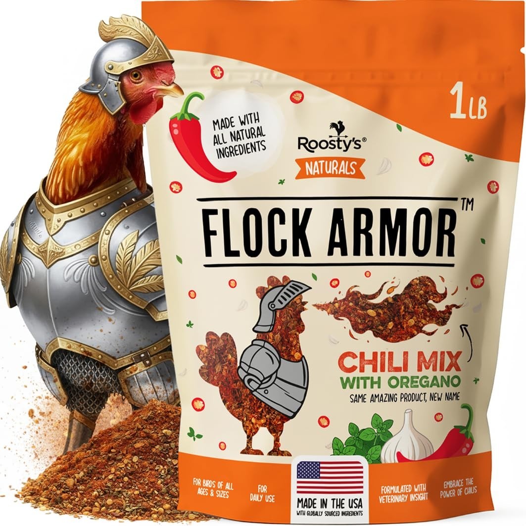 Roosty's Naturals Flock Armor - Chicken De-Wormer Powder - Chili Mix | XL 1LB Po