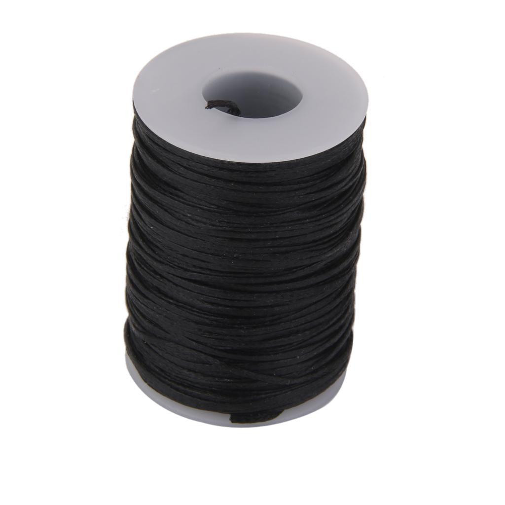 Flat Waxed Thread (Black) - 76 Yard 1.2 String Cord Sewing