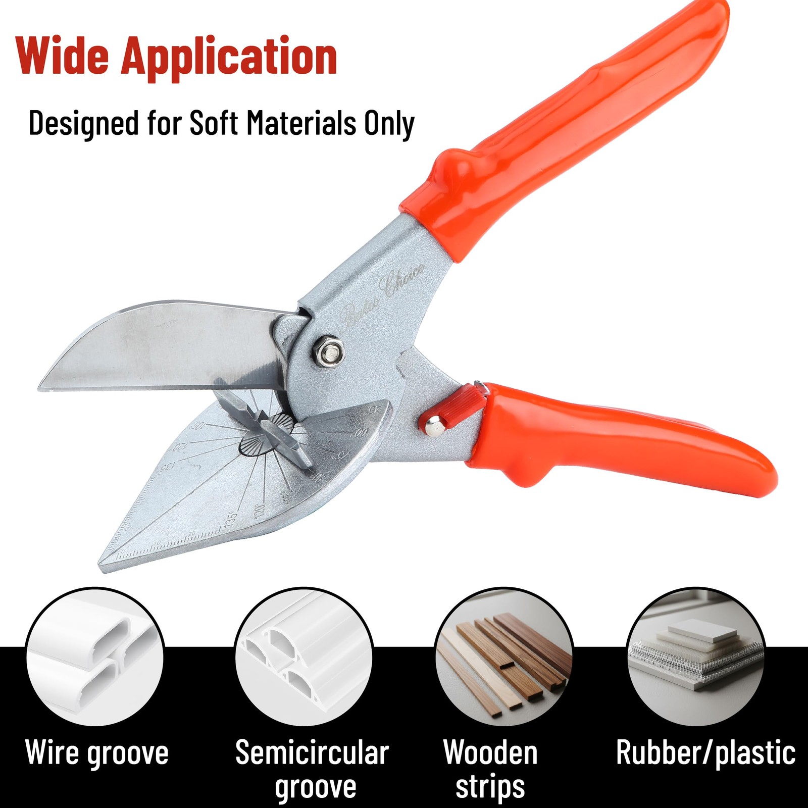 Red Oak Miter Shears Angular Cutting Molding, Quarter round Cutting Tool, Multi-
