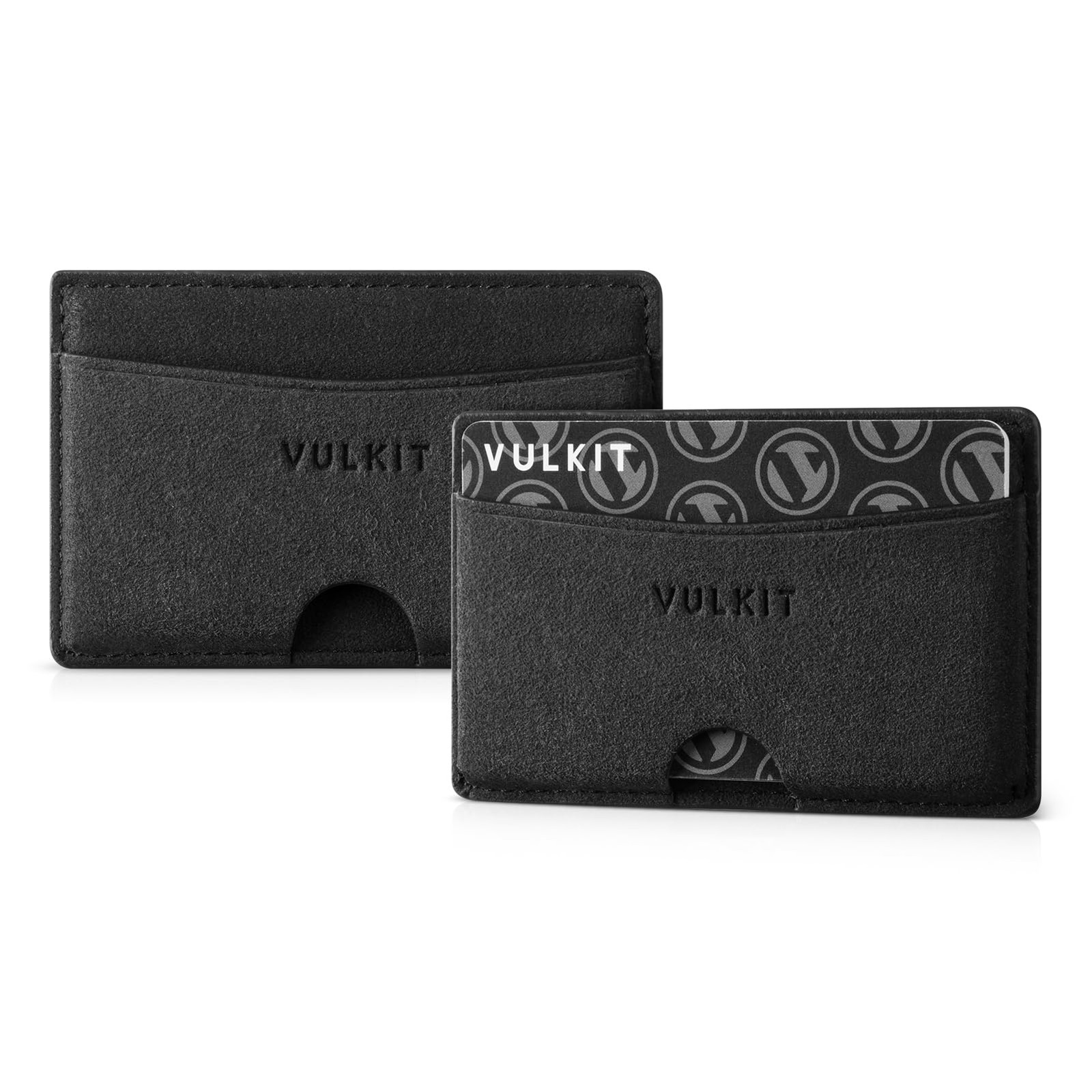 VULKIT Minimalist Leather Car Card Holder - Carry 5 Cards from Drivers Licens...