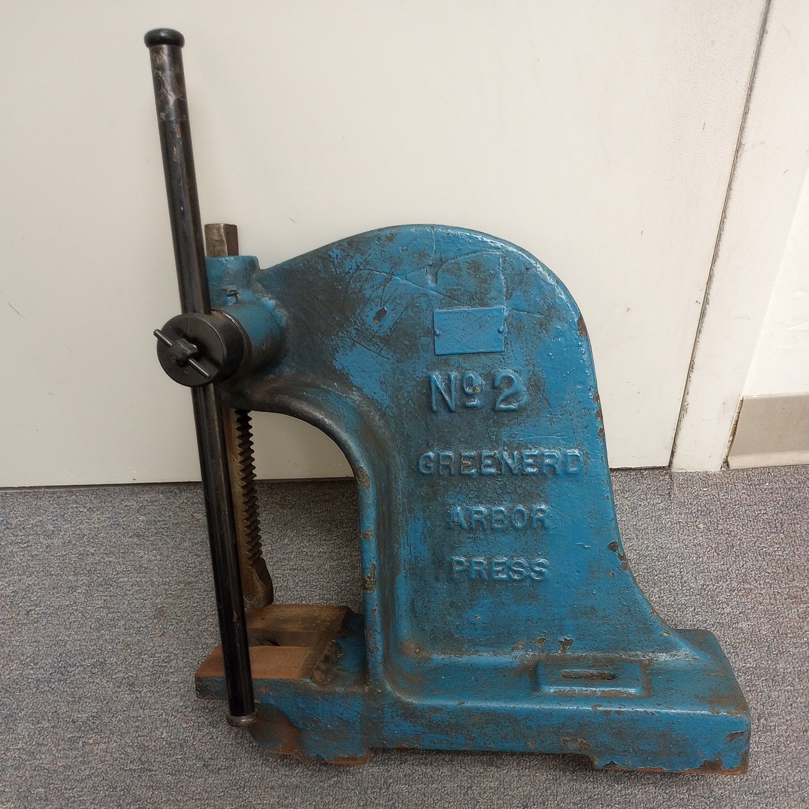 VINTAGE GREENERD No.2 Cast Iron Bench Mount Arbor Press ~ USA
