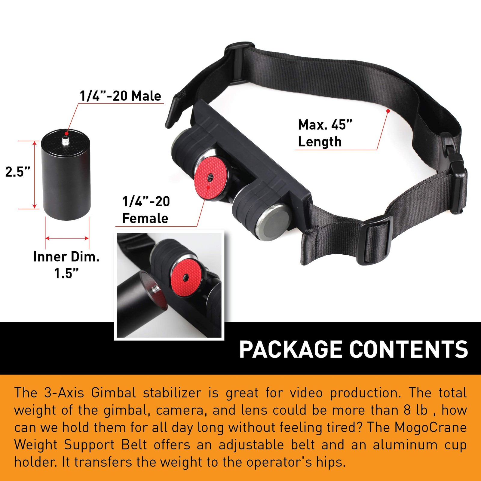 Kamerar MogoCrane Belt Kit, Weight Support for Single Kit