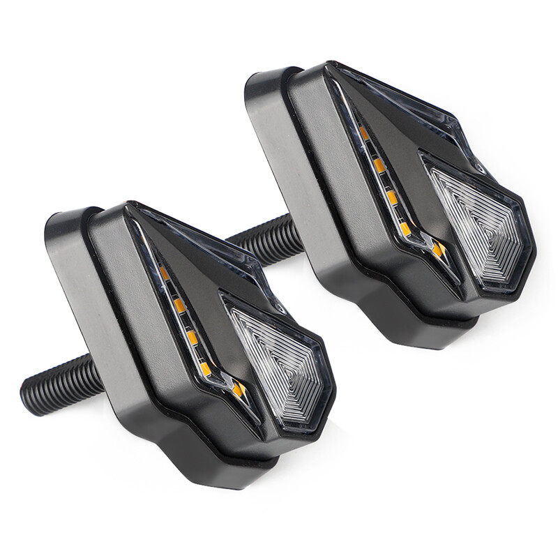 2x Motorcycle Flush Mount Turn Signal Indicator Blinker Red Amber LED Light DRL