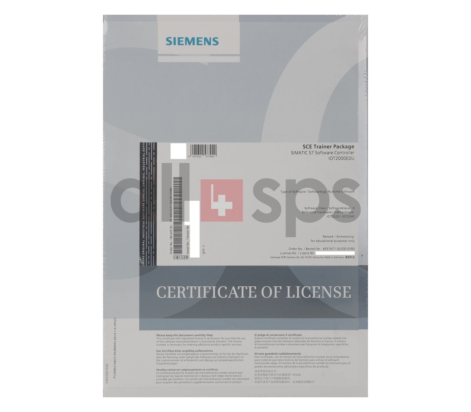 SIMATIC S7 SOFTWARE CONTROLLER IOT2000EDU - 6ES7671-0LE00-0YB0 (NS)