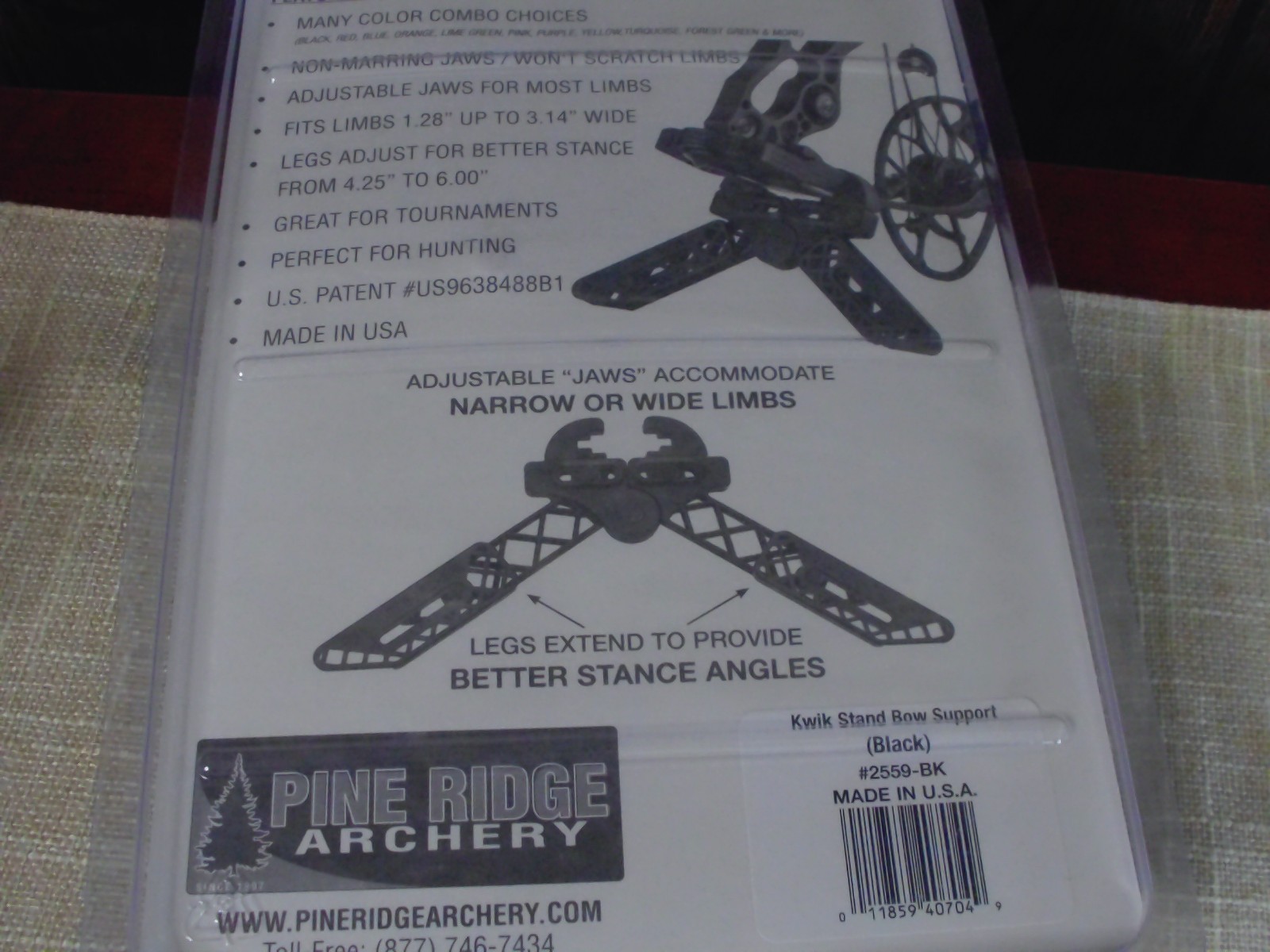 Pine Ridge Archery Kwik Stand Bow Kickstand, Black