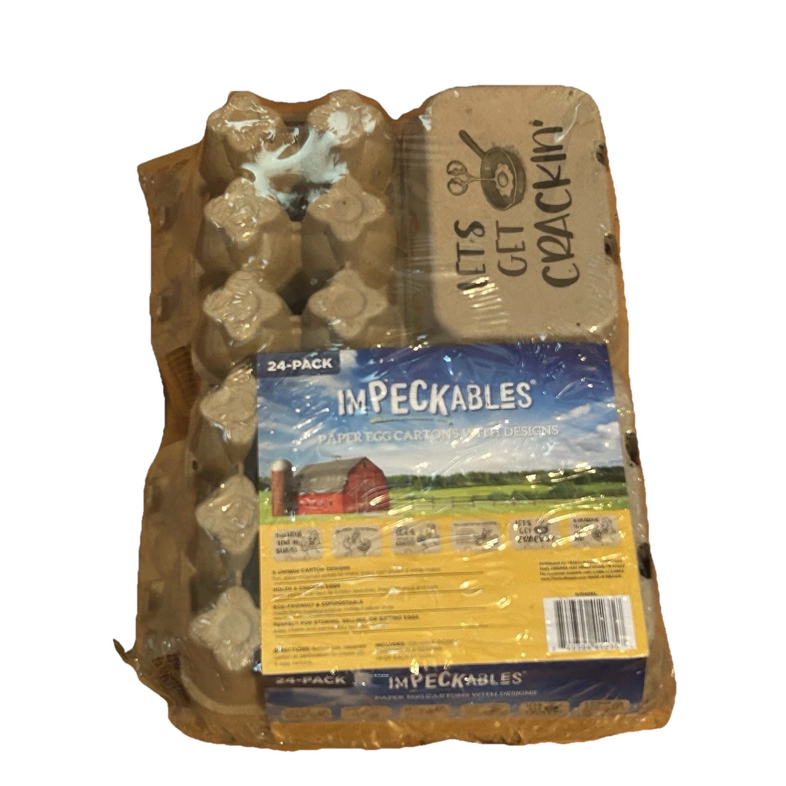 48 Half Dozen Printed Egg Cartons Empty Paper Pulp Eco Friendly (24 Per Pack)