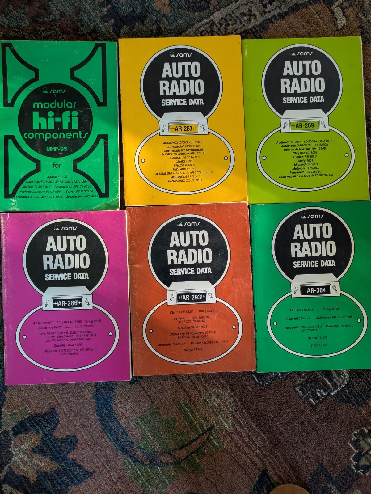Vintage SAMS Auto Radio Service Data Manuals AR-267 AR-269 AR-286 AR-293 AR-304