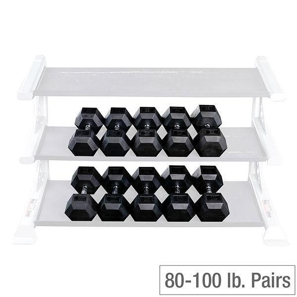 80-100 lb Rubber Coated Dumbbell Pairs, 10 Dumbbells, 900 lbs Body-Solid SDRS900