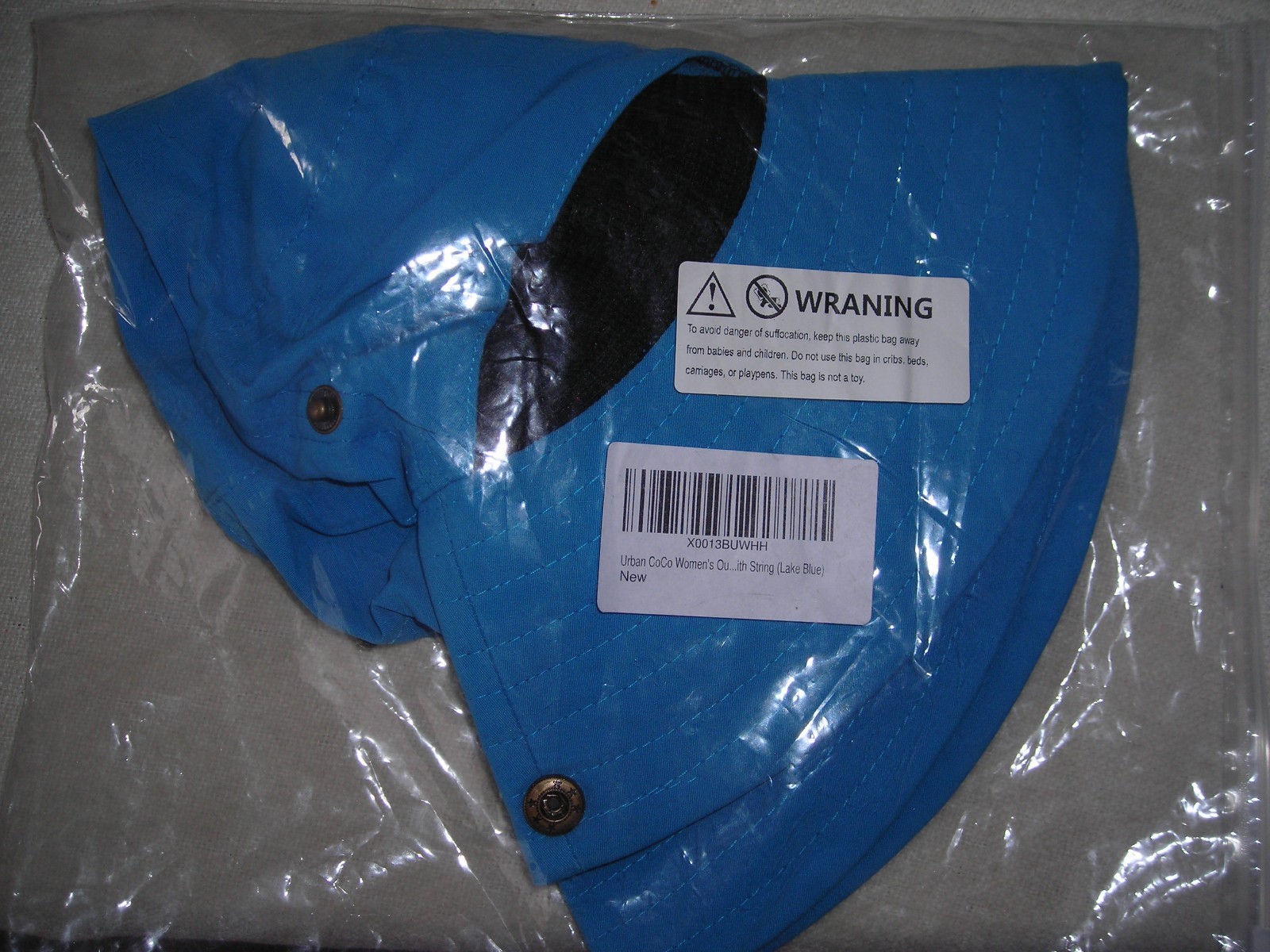 Mens Women's Summer Packable Fishing, Bonnie Bucket Hat Cotton Safari Cap Blue