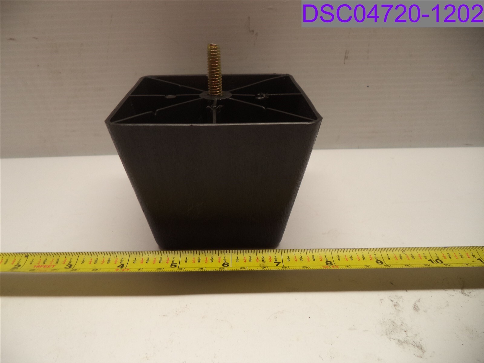 Qty = 4: Black Plastic Furniture Feet 3" Tall. 2-3/4" to 3-7/8" Taper
