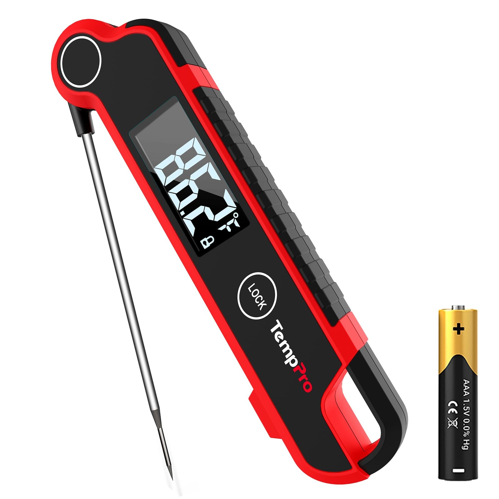 Instant Read Meat Thermometer Digital, Cooking Thermometer with Large Auto-Ro