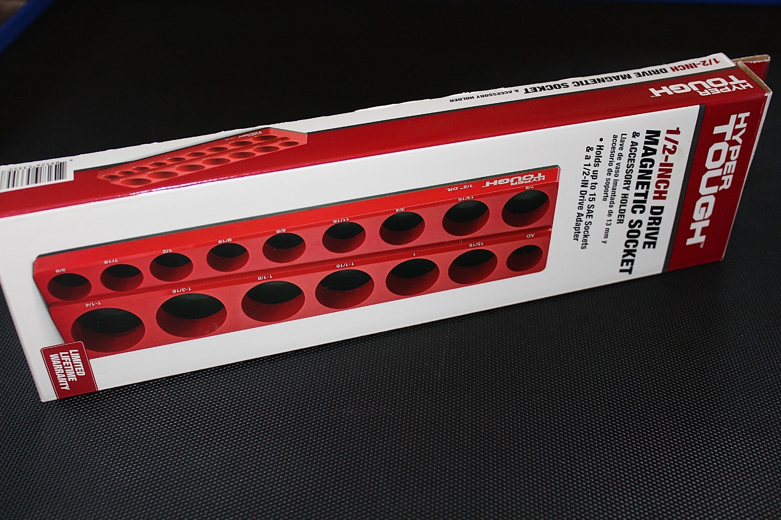 HYPER TOUGH MAGNETIC 1/2" DRIVE METRIC SOCKET ACCESSORY HOLDER NEW HOLDS 19 RED