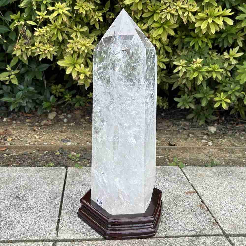 17.9LB TOP Natural clear quartz obelisk carved crystal wand point Reiki Tower