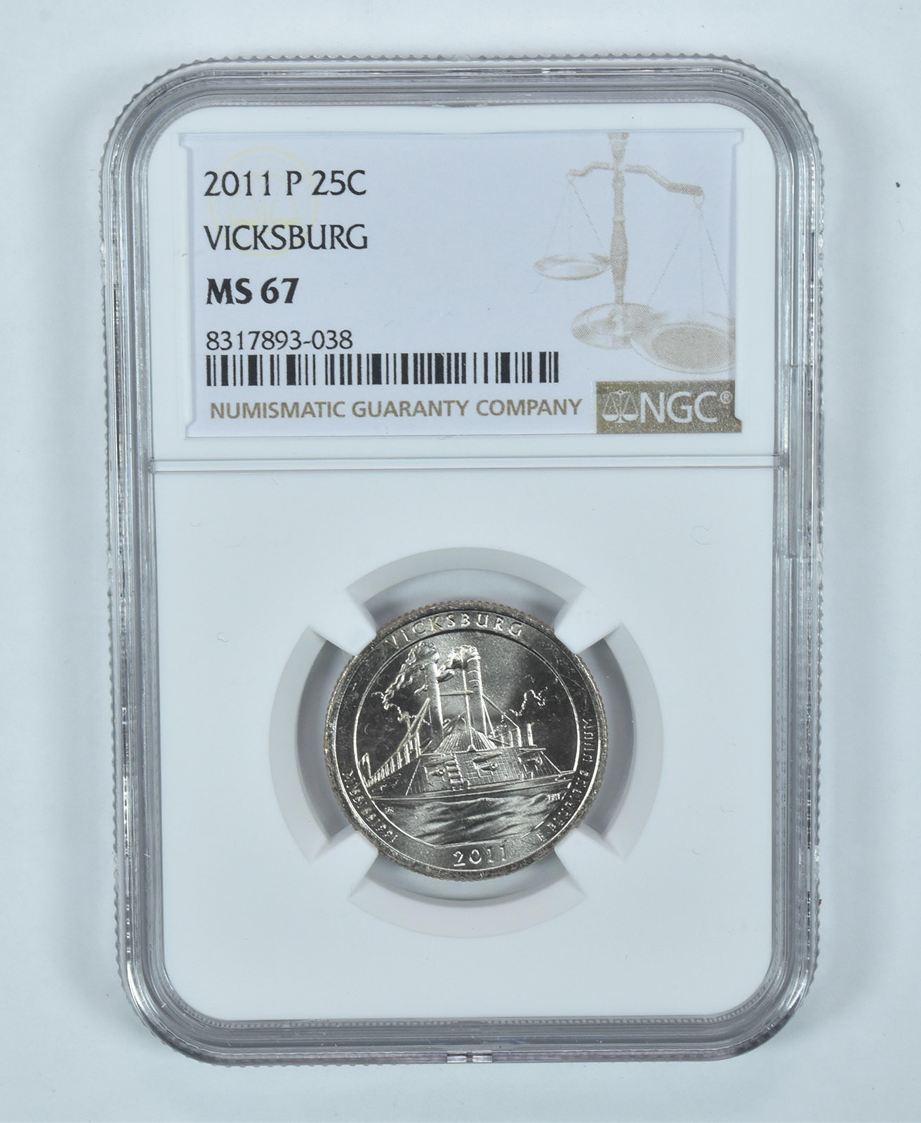 2011-P Washington Quarter Vicksburg America The Beautiful MS67 NGC