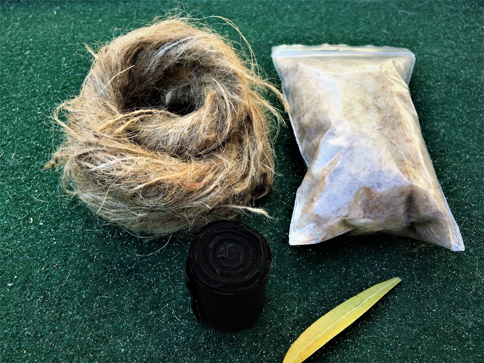 Oakum, cattail fluff, charcloth combo - fire stater, bow drill, flint & steel