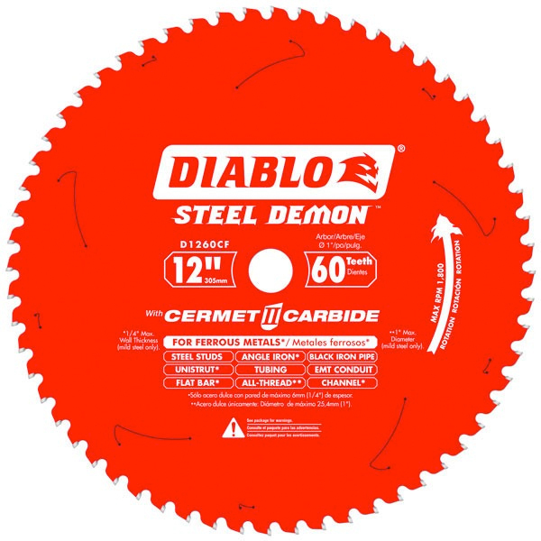 NEW FREUD D1260CF STEEL DEMON 12" 60T FERROUS METAL CIRCULAR SAW BLADE 0608844