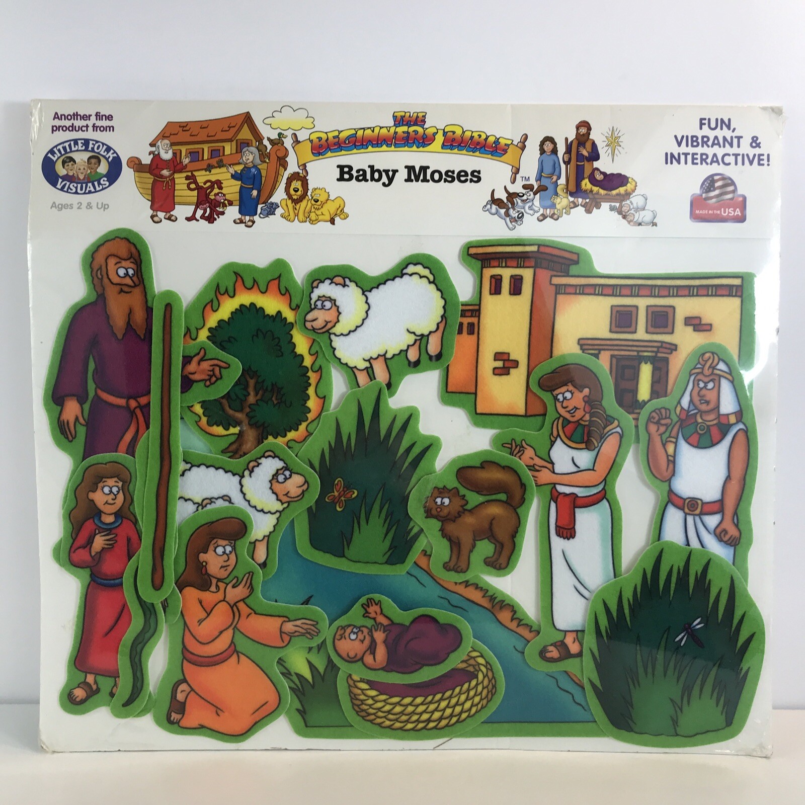 Little Folk Visuals The Beginners Bible Baby Moses Bible Felt Figures 1999 New