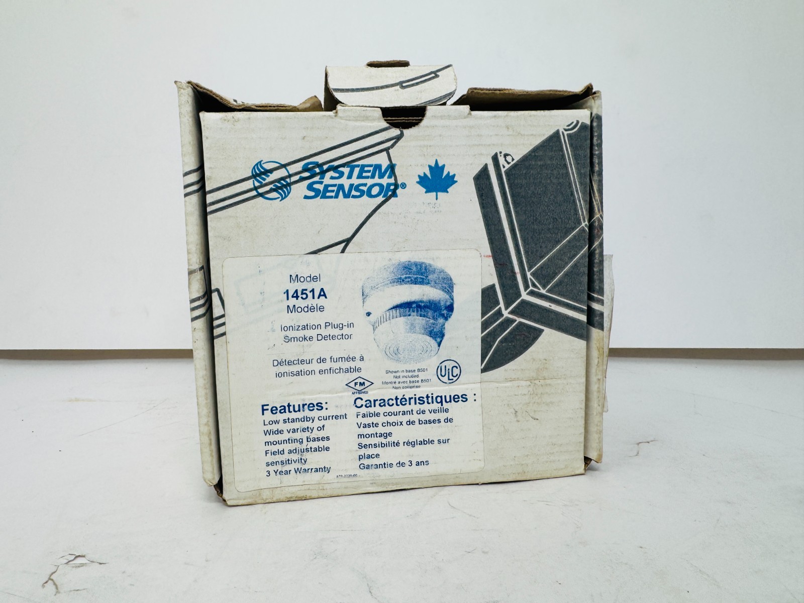 System Sensor ionization Plug-in Smoke Detector Model 1451A Open Box