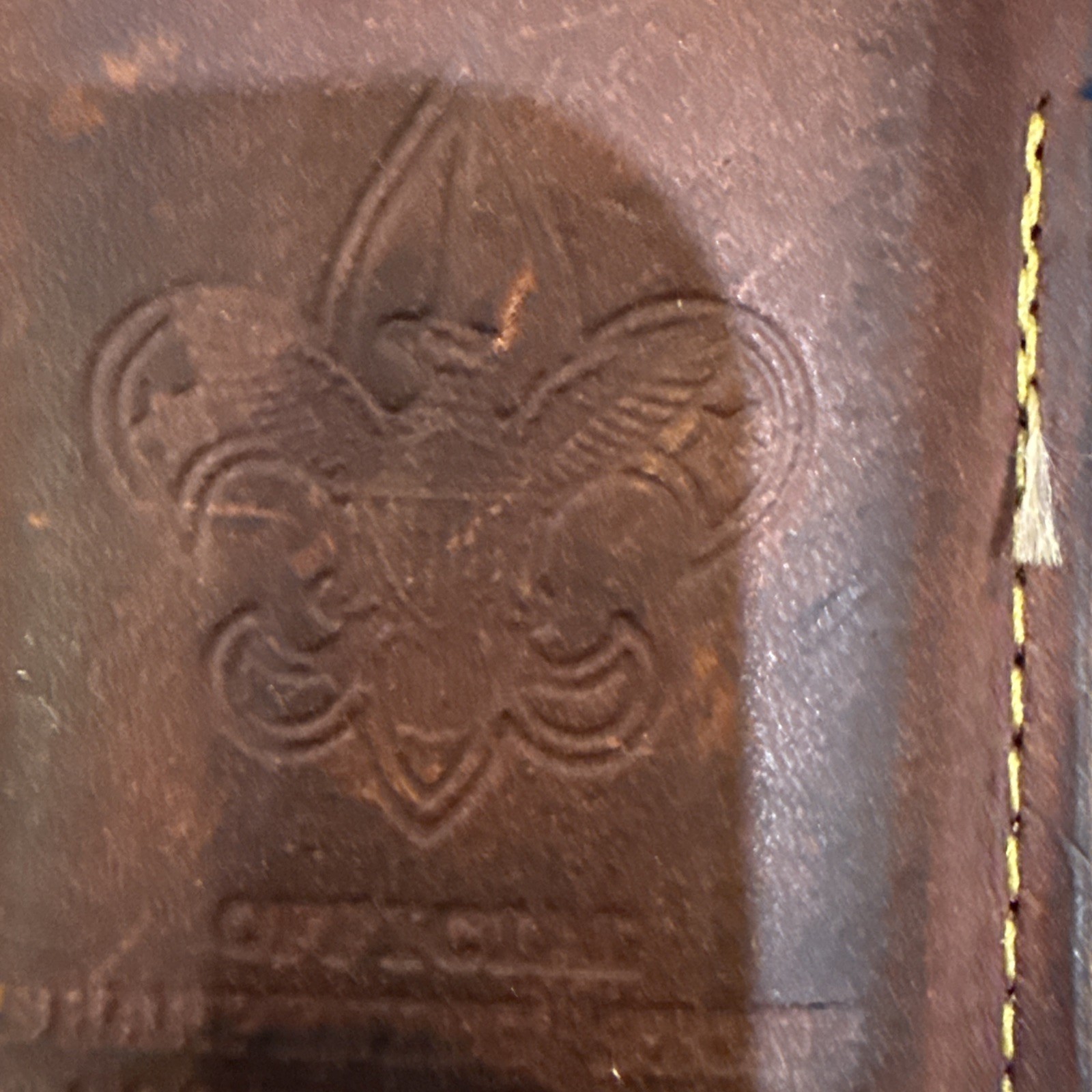 Vintage Boy Scouts of America Sharpening Stone With Leather Case Hone For Knife