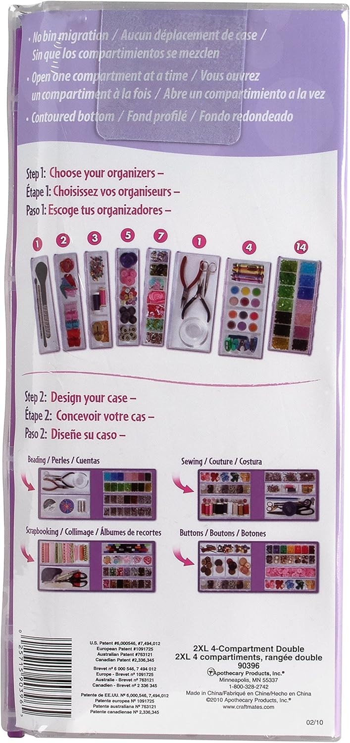 Bead Organizer with 4 Locking Compartments - Perfect for Crafts & DIY