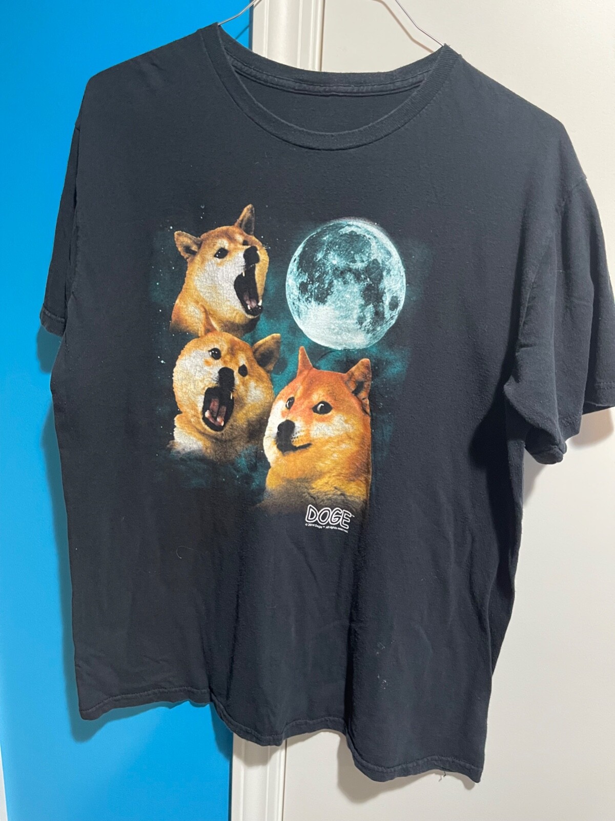 VINTAGE 2014 DOGECOIN DOGE COIN CRYPTO MOON OFFICIALLY LICENSED XL T SHIRT Inu