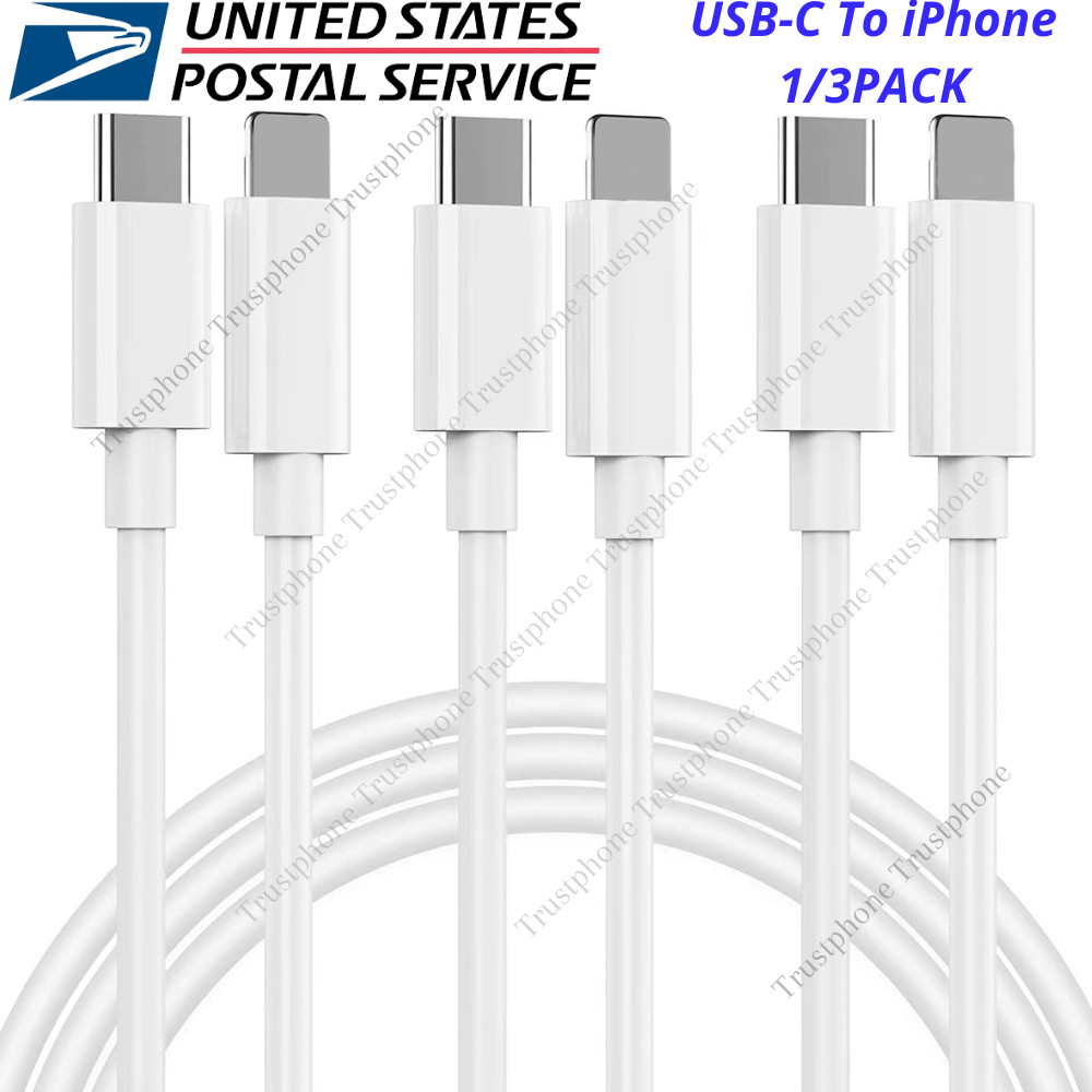 PD USB Type C Fast Charger Cable Cord USB C For iPhone 13 12 11 Pro Max X XR 8 7