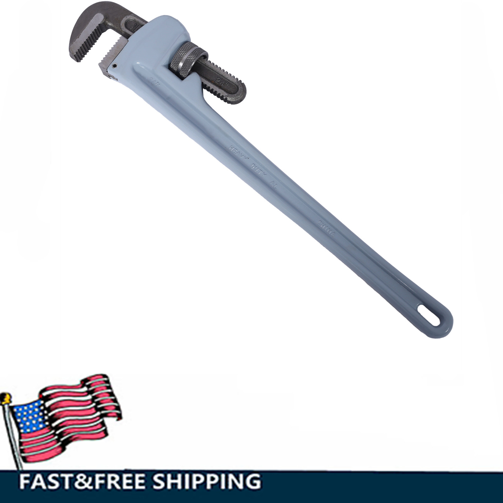 24-inch Heavy Duty Aluminum Straight Pipe Wrench Adjustable Plumbing Wrench