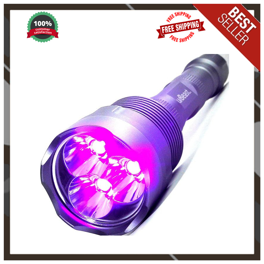 uvBeast New V3 385-395nm Black Light UV Flashlight - HIGH Power Upgraded Triple