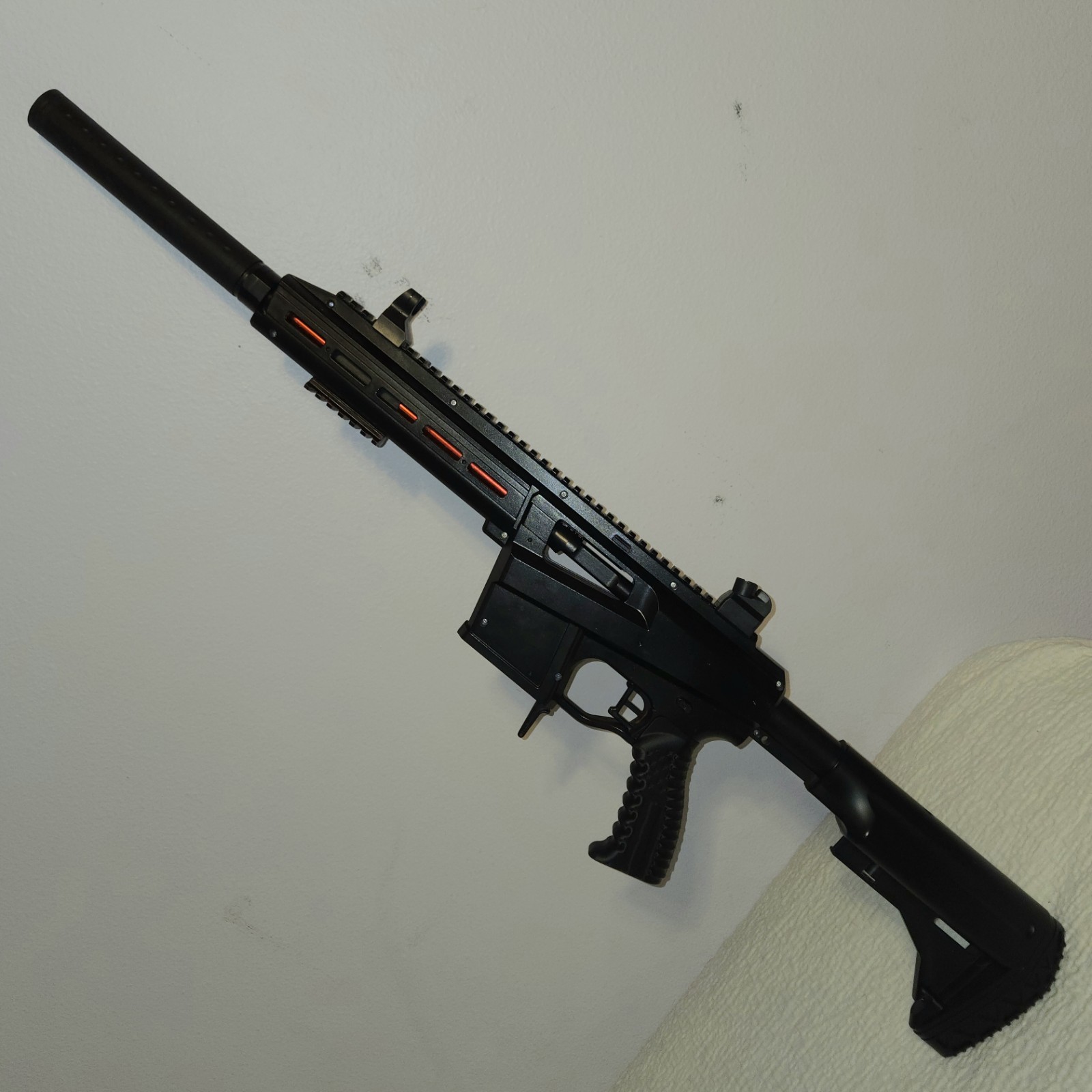 Painted & modded Game Face black foam blaster "gun" toy