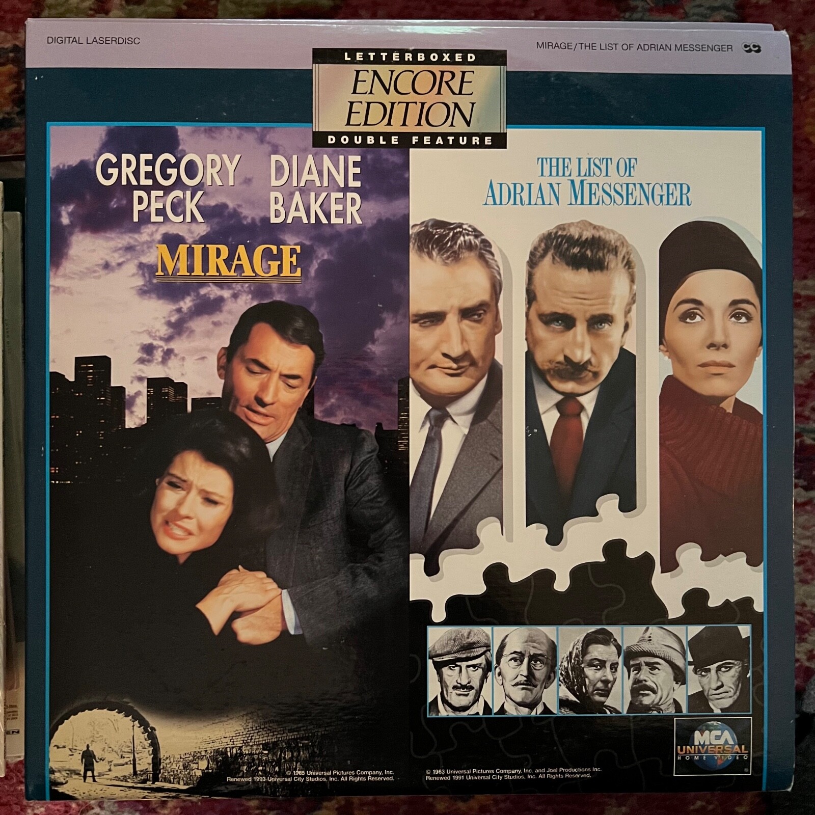 Mirage / The List Of Adrian Messenger - Letterboxed Double Feature - Laserdisc