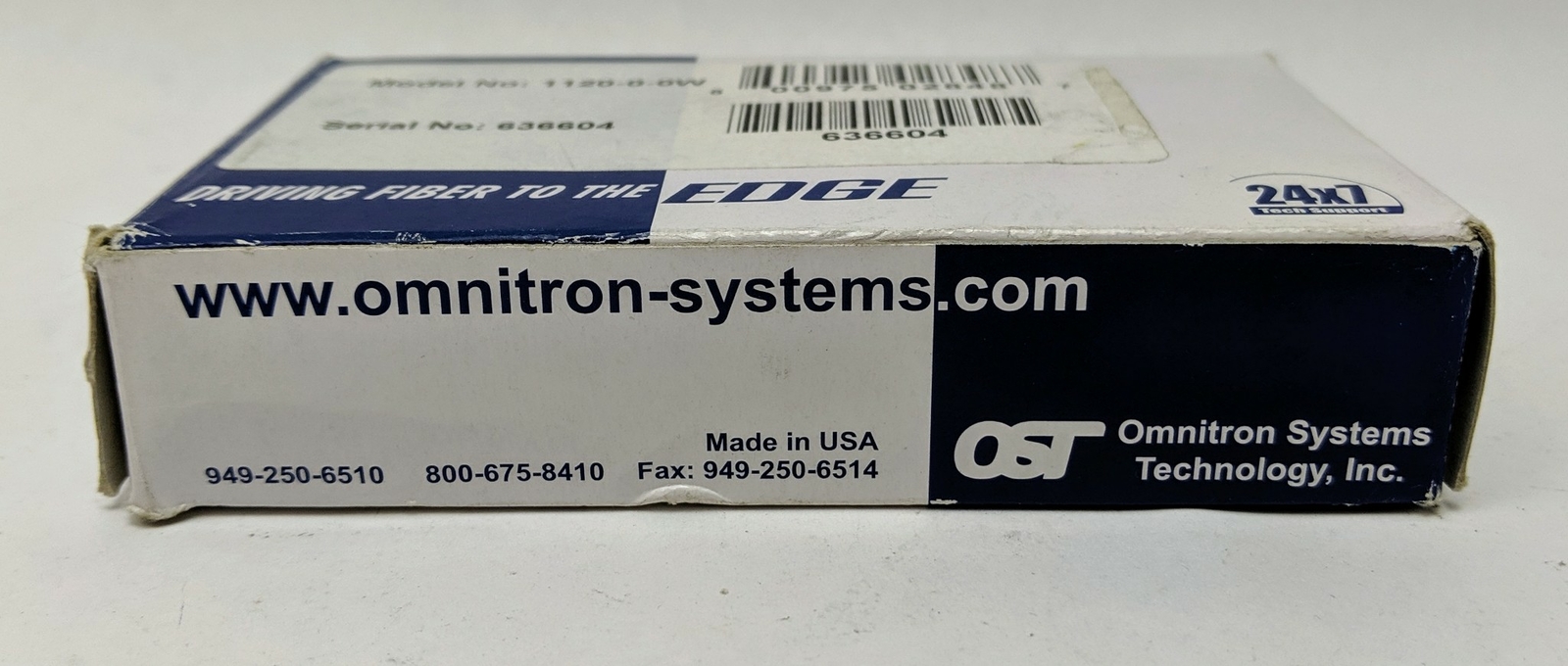 Omnitron Systems Technology miConverter 10/100 Base TX FX Ethernet 1120-0-0W